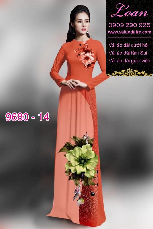 Vải áo dài hoa 3D