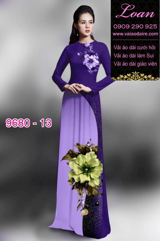 Vải áo dài hoa 3D
