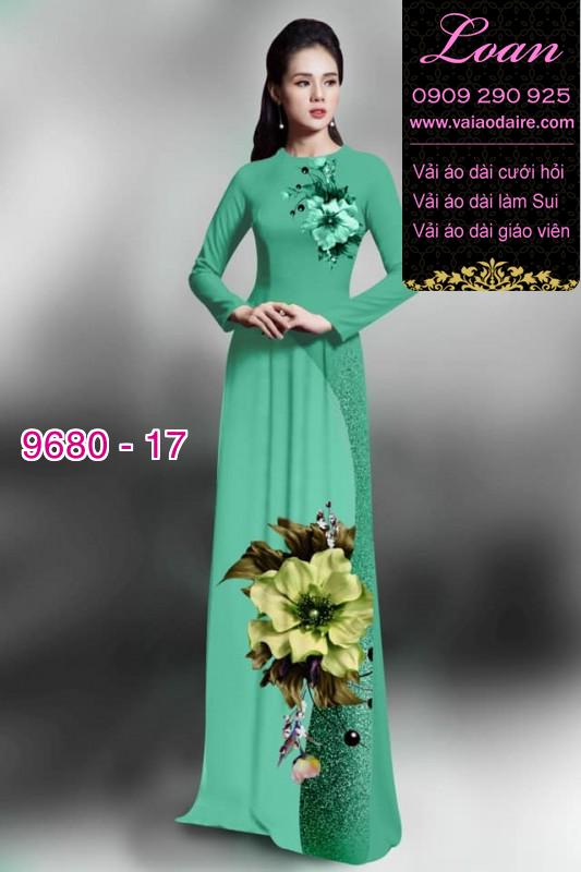 Vải áo dài hoa 3D