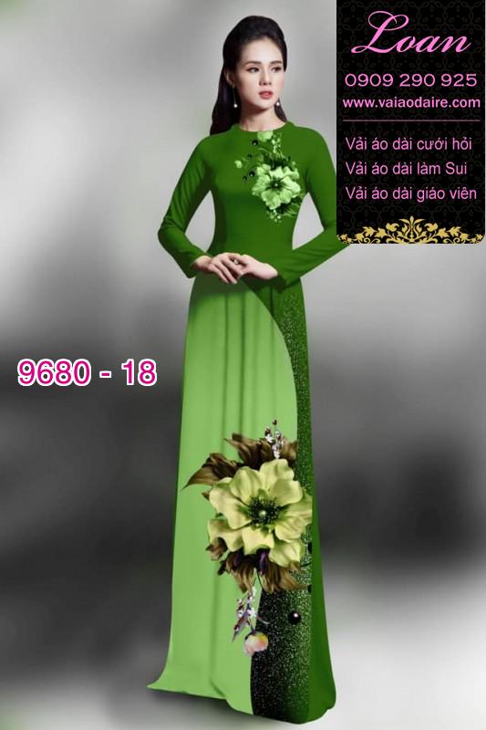 Vải áo dài hoa 3D