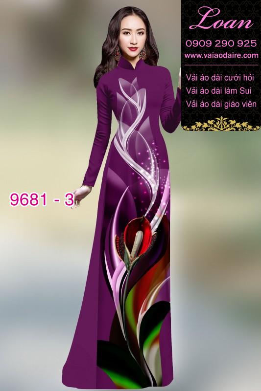 Vải áo dài hoa 3D