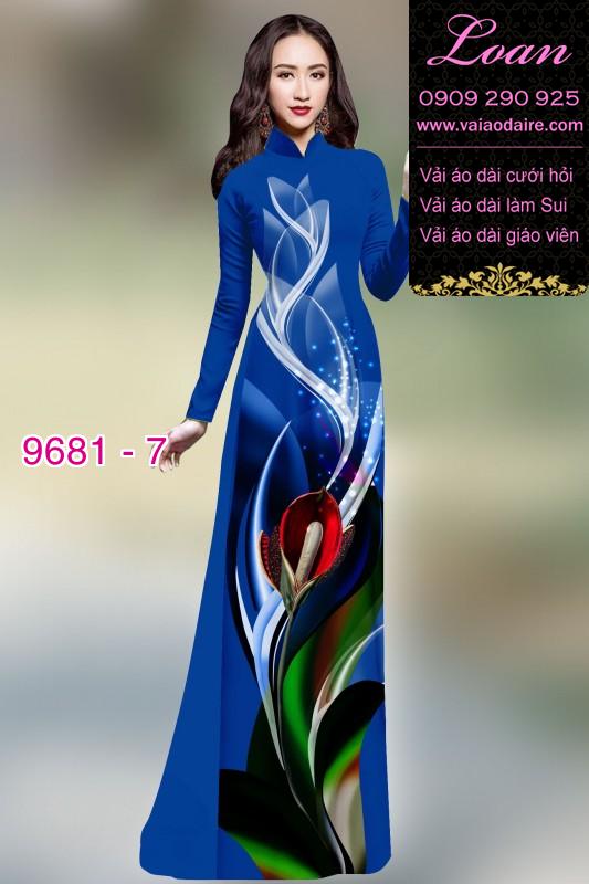 Vải áo dài hoa 3D