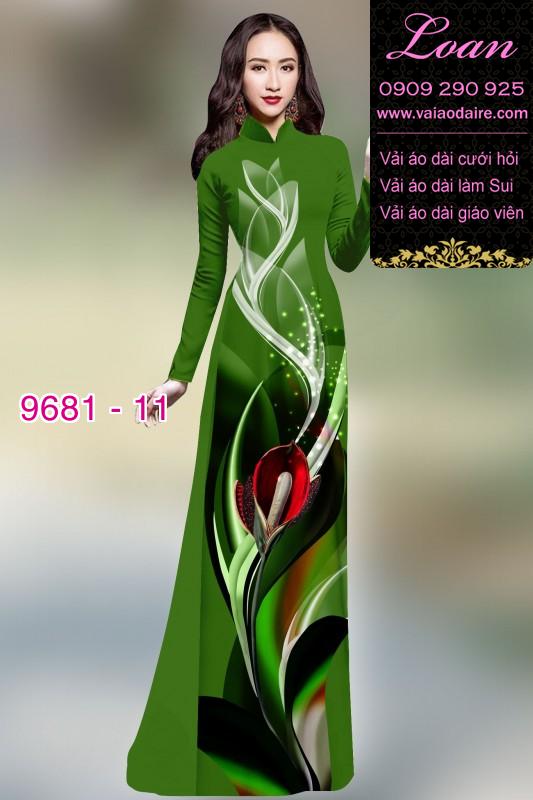 Vải áo dài hoa 3D