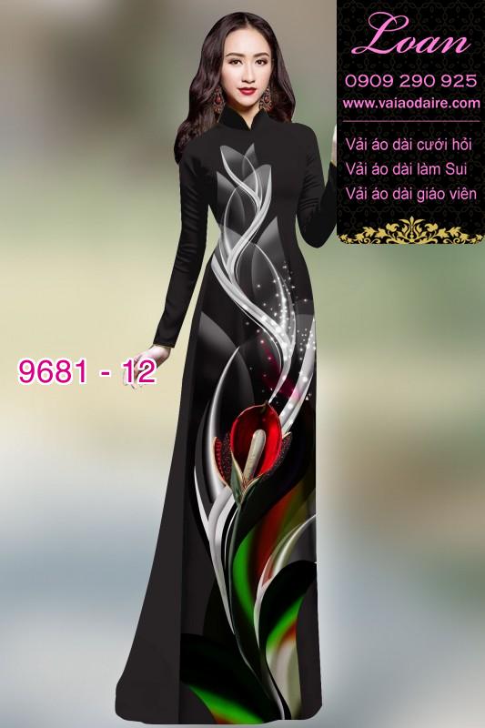 Vải áo dài hoa 3D