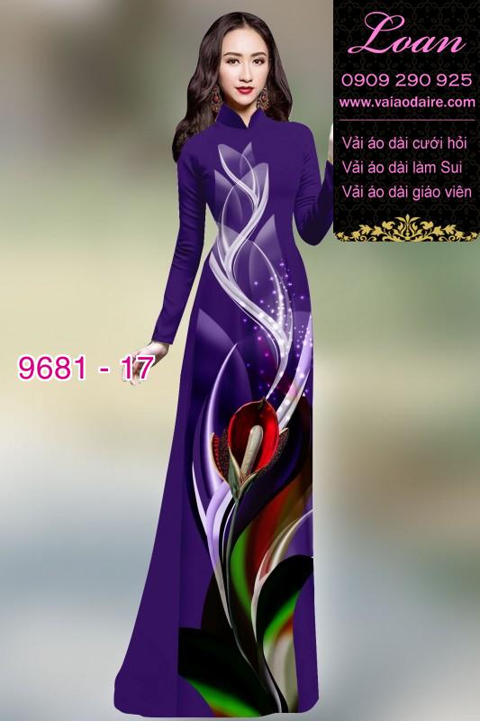 Vải áo dài hoa 3D