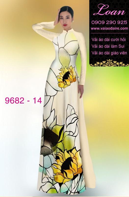 Vải áo dài hoa hướng dương