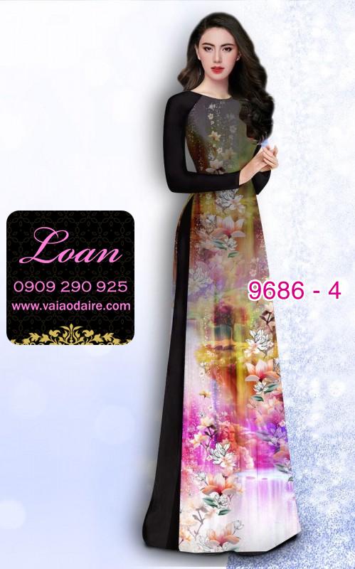 Vải áo dài hoa 3D