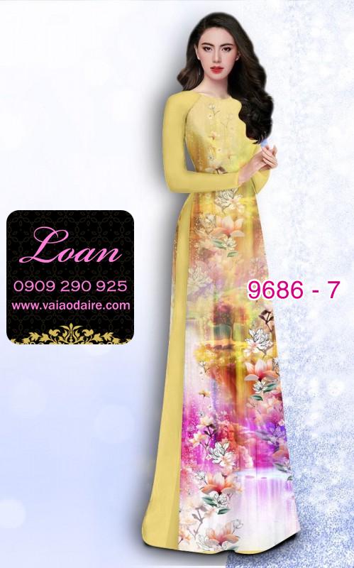 Vải áo dài hoa 3D