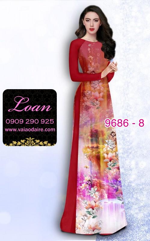 Vải áo dài hoa 3D