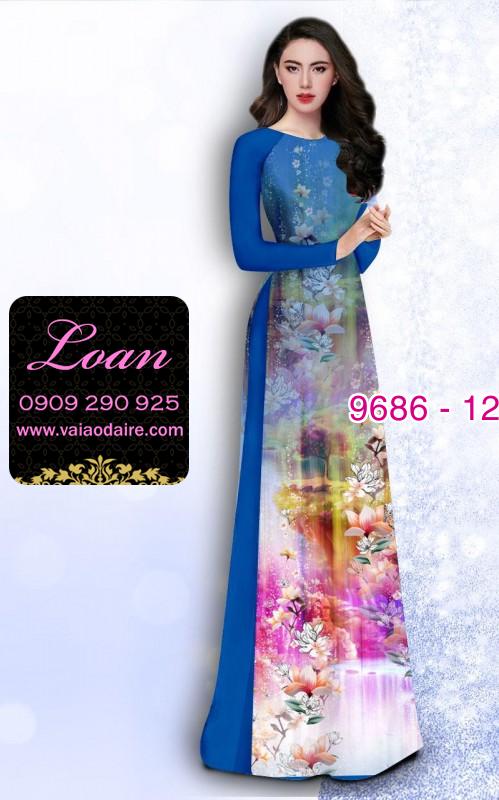 Vải áo dài hoa 3D