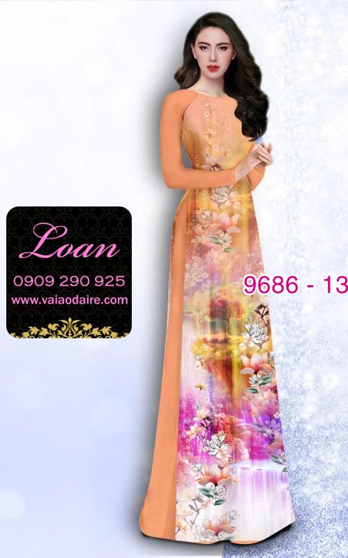 Vải áo dài hoa 3D