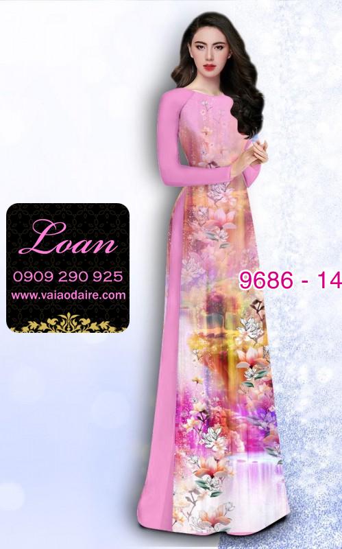 Vải áo dài hoa 3D