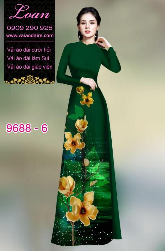 Vải áo dài hoa 3D