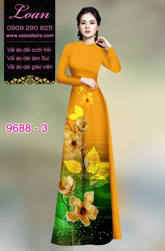 Vải áo dài hoa 3D