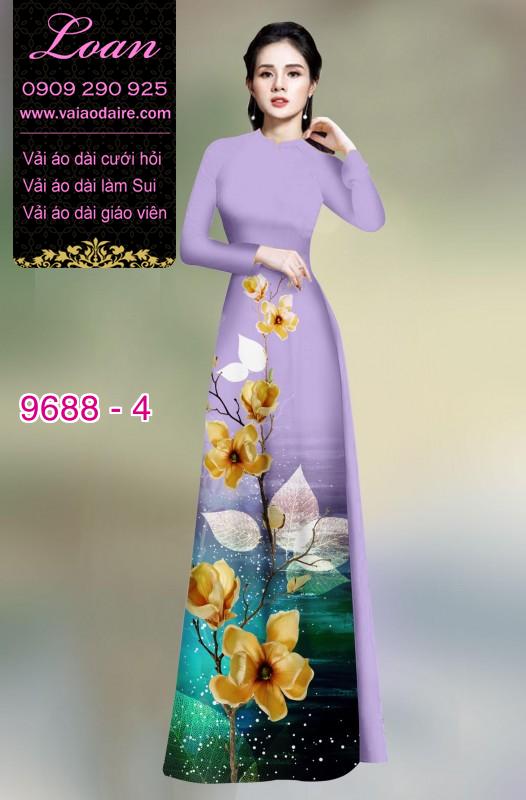 Vải áo dài hoa 3D