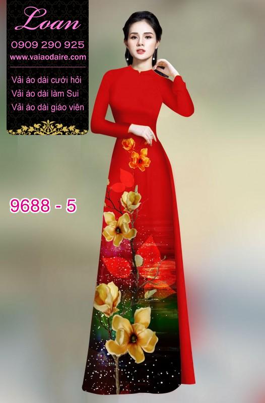 Vải áo dài hoa 3D