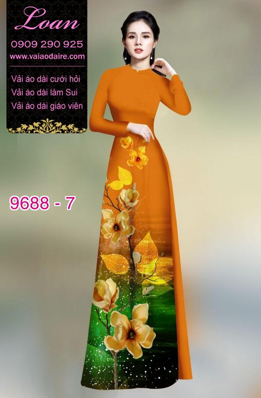 Vải áo dài hoa 3D
