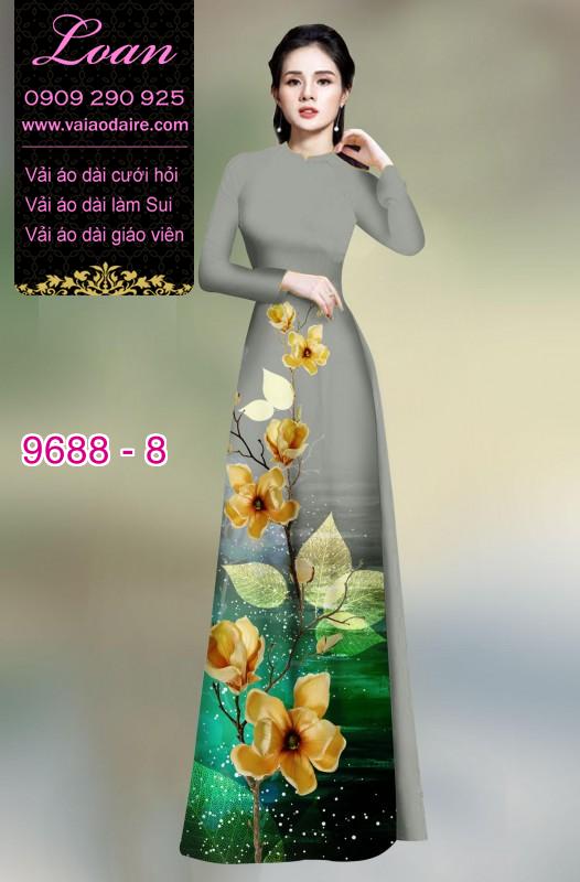 Vải áo dài hoa 3D