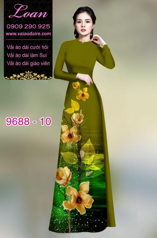 Vải áo dài hoa 3D