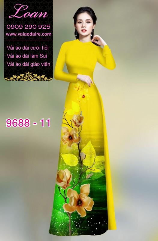 Vải áo dài hoa 3D