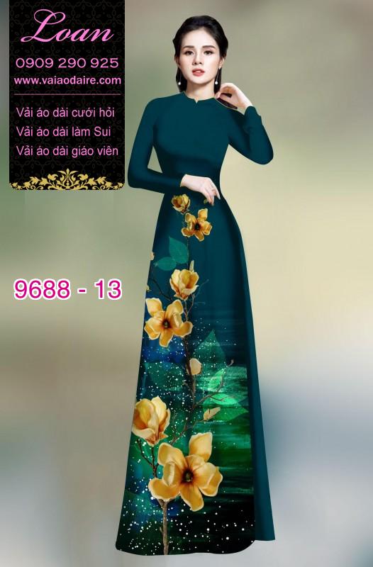 Vải áo dài hoa 3D