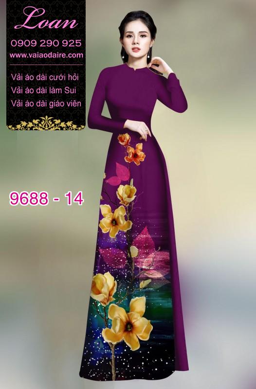 Vải áo dài hoa 3D