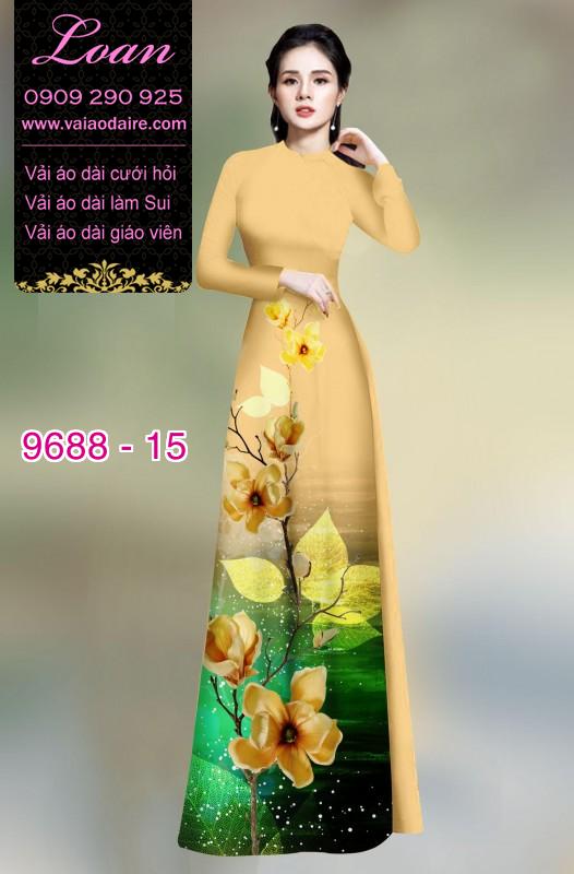 Vải áo dài hoa 3D