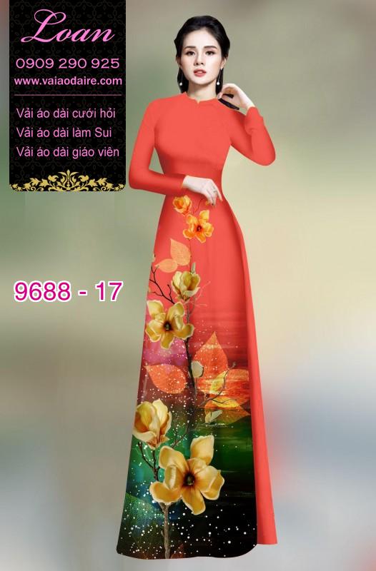 Vải áo dài hoa 3D