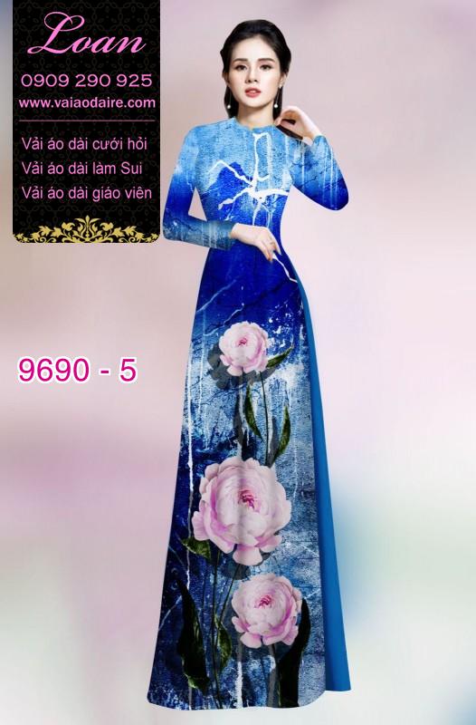 Vải áo dài hoa 3D Vải áo dài hoa 3D