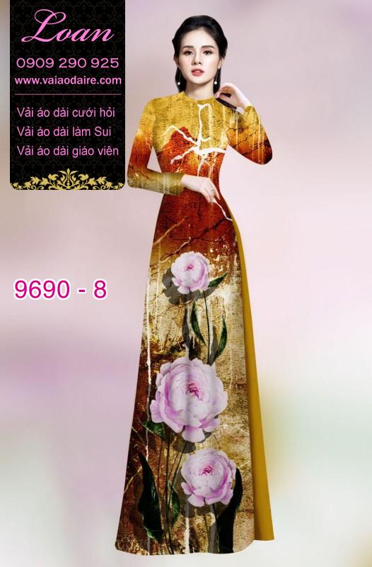 Vải áo dài hoa 3D Vải áo dài hoa 3D
