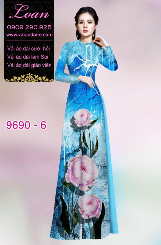 Vải áo dài hoa 3D Vải áo dài hoa 3D