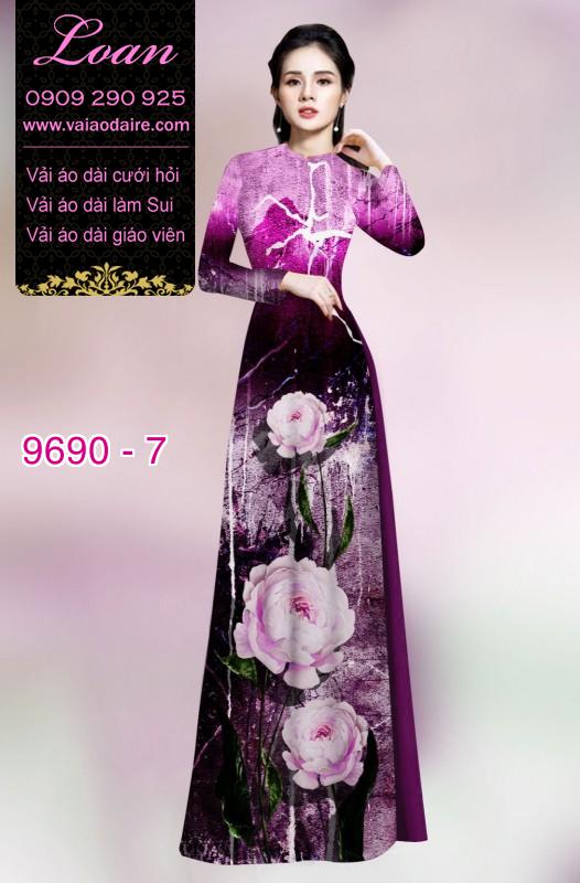 Vải áo dài hoa 3D Vải áo dài hoa 3D
