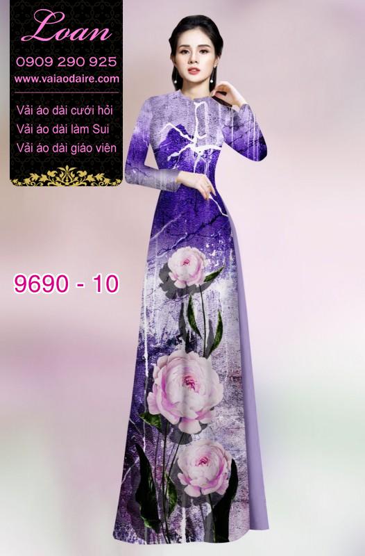 Vải áo dài hoa 3D Vải áo dài hoa 3D