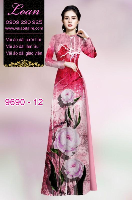 Vải áo dài hoa 3D Vải áo dài hoa 3D