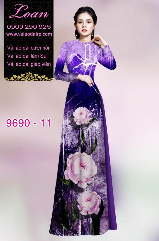 Vải áo dài hoa 3D Vải áo dài hoa 3D