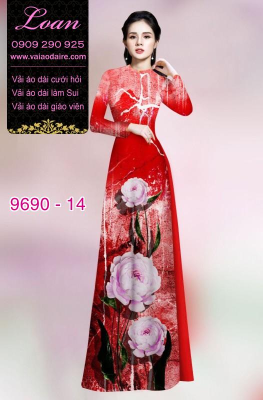 Vải áo dài hoa 3D Vải áo dài hoa 3D