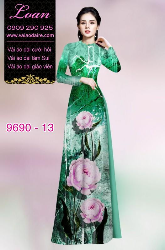 Vải áo dài hoa 3D Vải áo dài hoa 3D