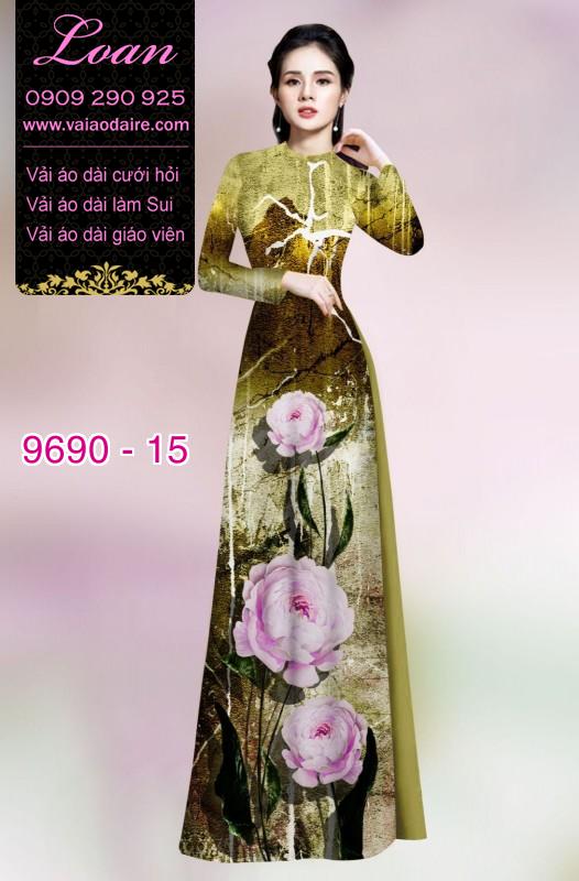 Vải áo dài hoa 3D Vải áo dài hoa 3D