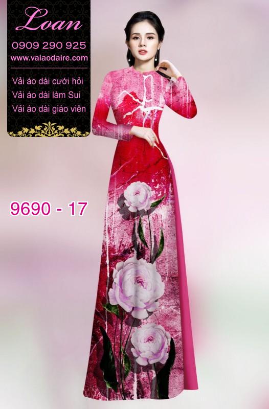 Vải áo dài hoa 3D Vải áo dài hoa 3D
