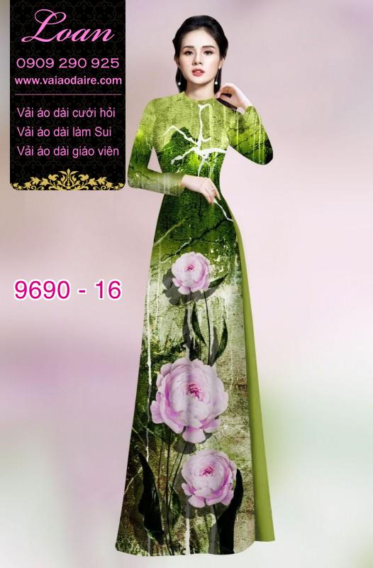 Vải áo dài hoa 3D Vải áo dài hoa 3D