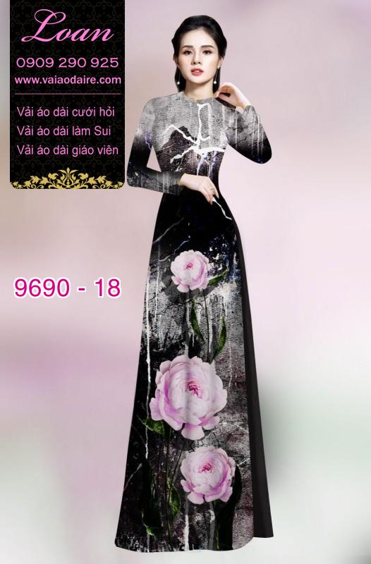 Vải áo dài hoa 3D Vải áo dài hoa 3D