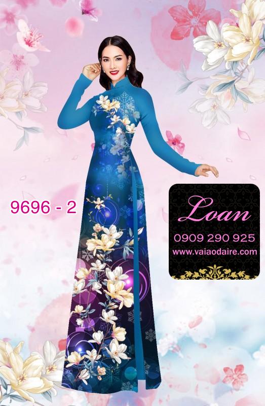 Vải áo dài hoa 3D