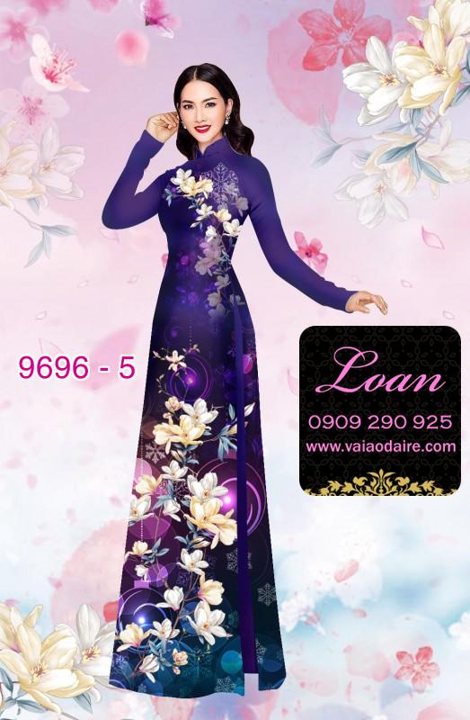 Vải áo dài hoa 3D