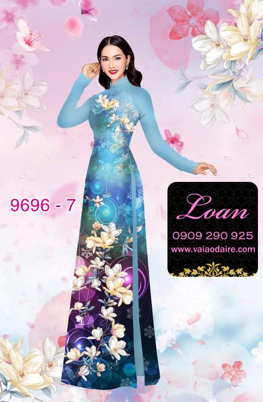 Vải áo dài hoa 3D