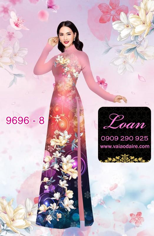 Vải áo dài hoa 3D