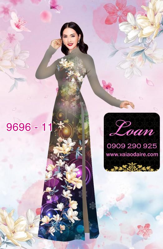 Vải áo dài hoa 3D