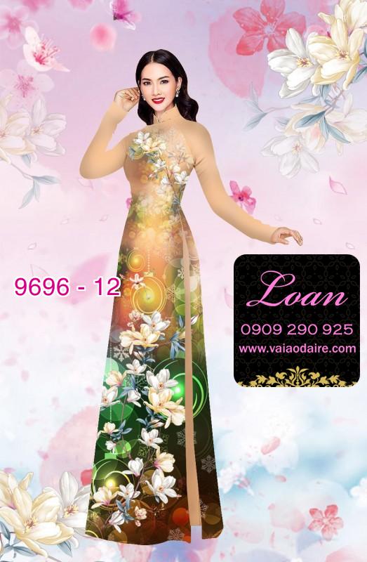 Vải áo dài hoa 3D