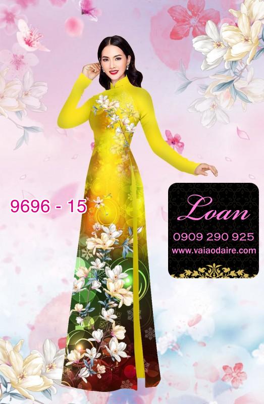 Vải áo dài hoa 3D