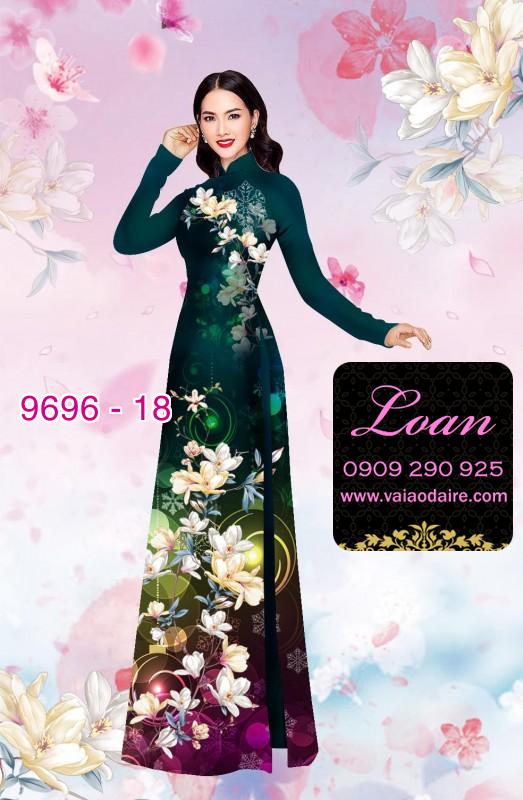 Vải áo dài hoa 3D