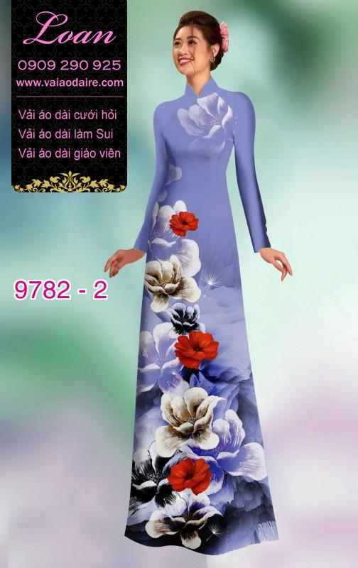 Vải áo dài hoa 3D
